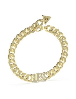 Pulsera Guess acero dorado circonitas