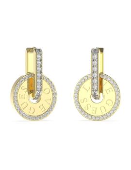 Pendientes Guess acero dorado circonitas